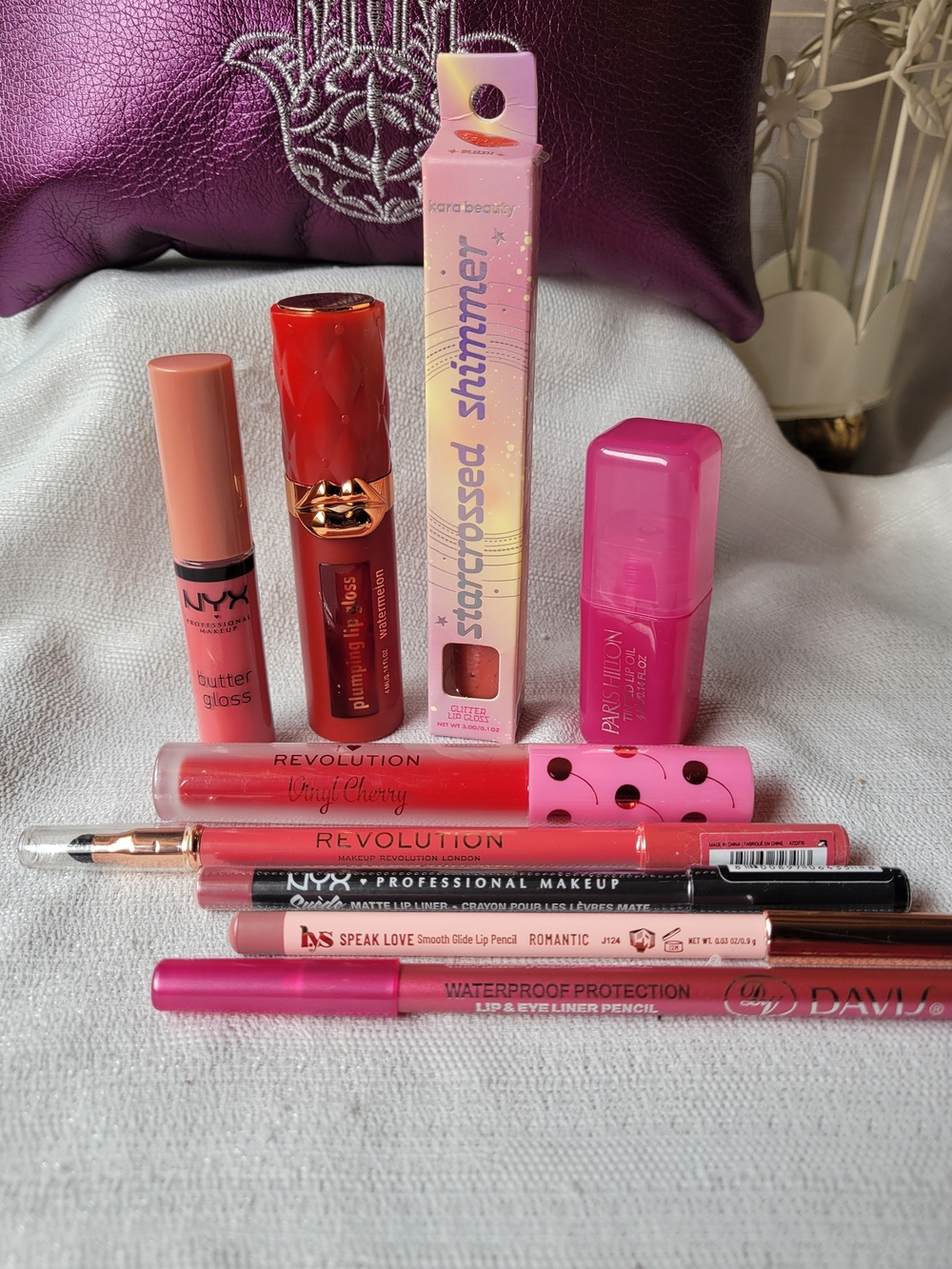 9 Piece Lippie Bundle with Metallic Purple Pouch - Picture 3 of 4